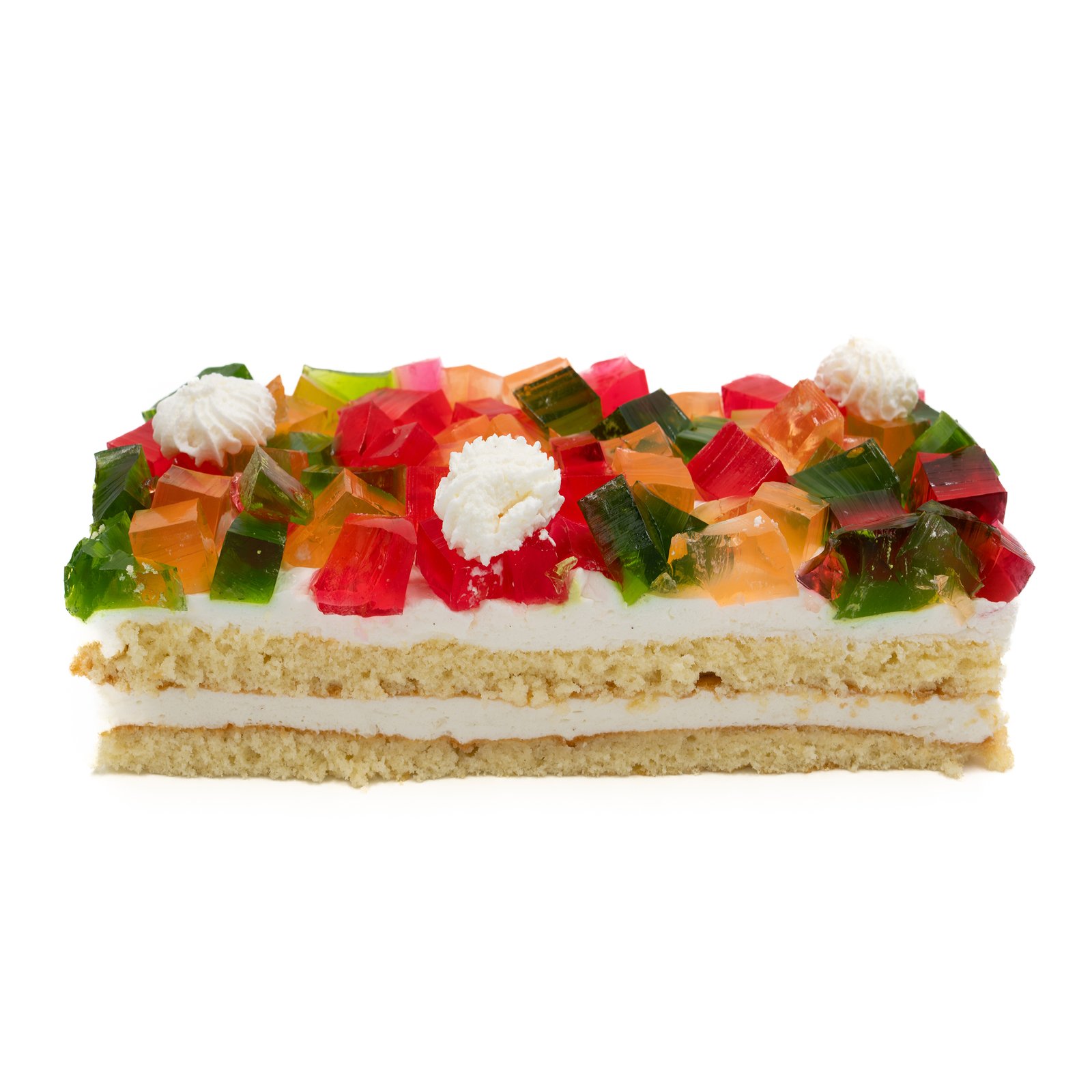 Layered cake YOGURT with jelly pieces